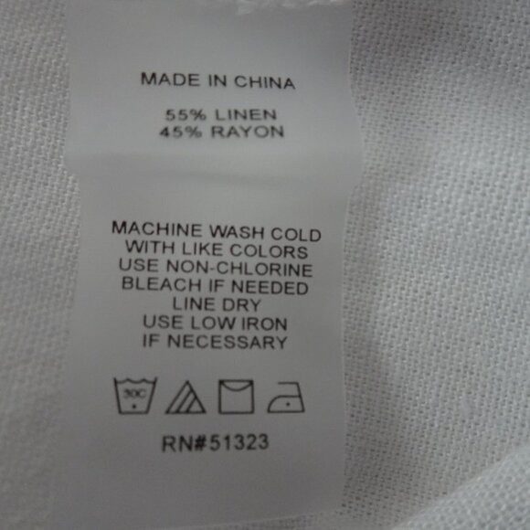 Vince Camuto Linen Blend Pants Women's Plus Size 3X White Wide Leg Side Slit - Picture 12 of 12